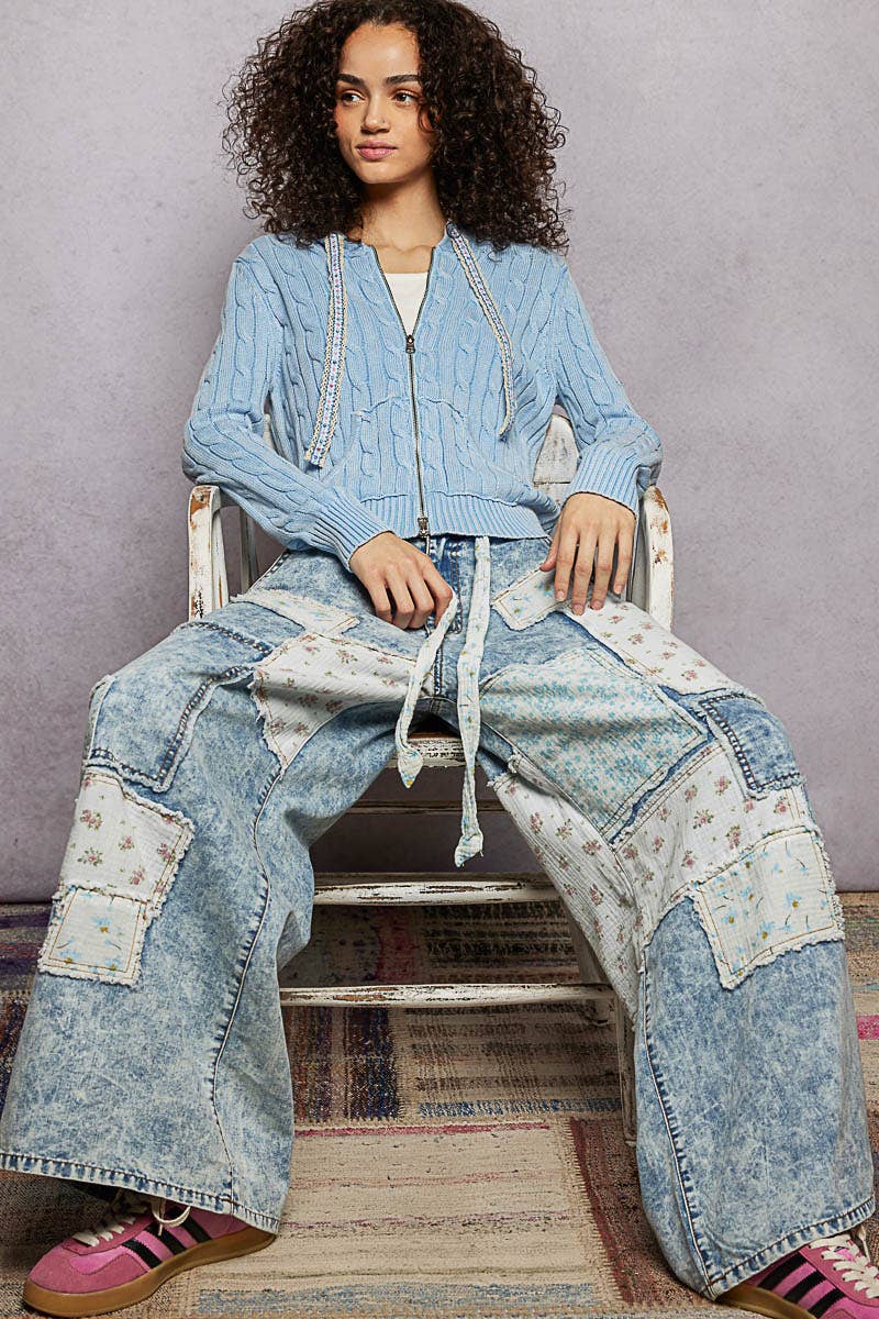 Pol Clothing - Wholesale Hoodie - Women's - Full Sleeve Solid Acrylic Sweater Hoodie Zip Up Knit Top59