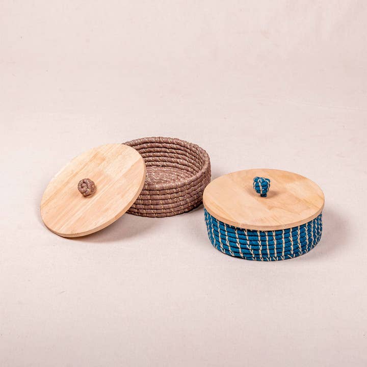 Handwoven Round Storage Basket for wholesale by Zwende