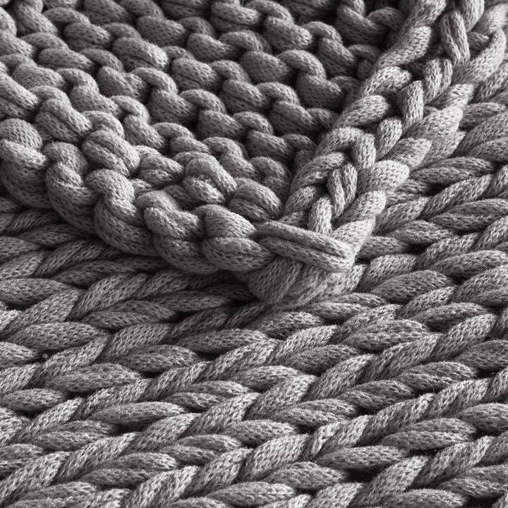 Olliix - Wholesale Throw Blanket - Handmade Chunky Double Knit Throw Blanket, Dark Grey