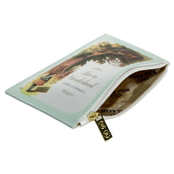 Well Read Company - Wholesale Coin Purse - Women's - Alice In Wonderland Turquoise Book Coin Purse Vegan Wallet
