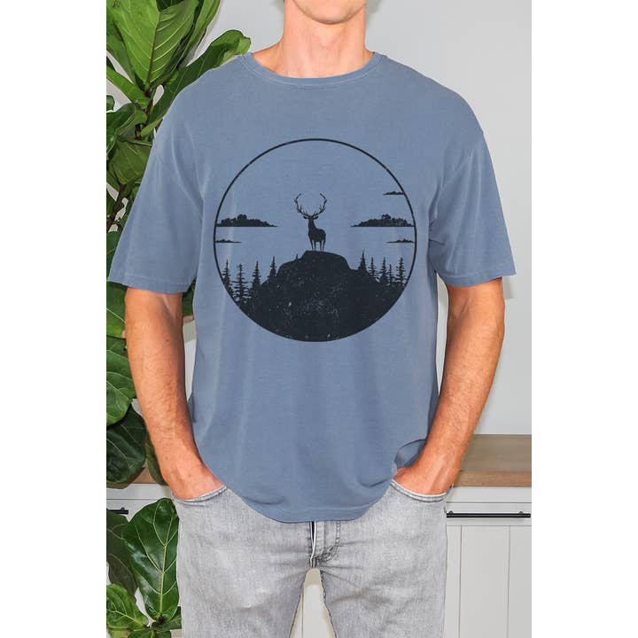 Circle Mountain Scene Grafisk T-shirt for engroshandel hos Bella Me