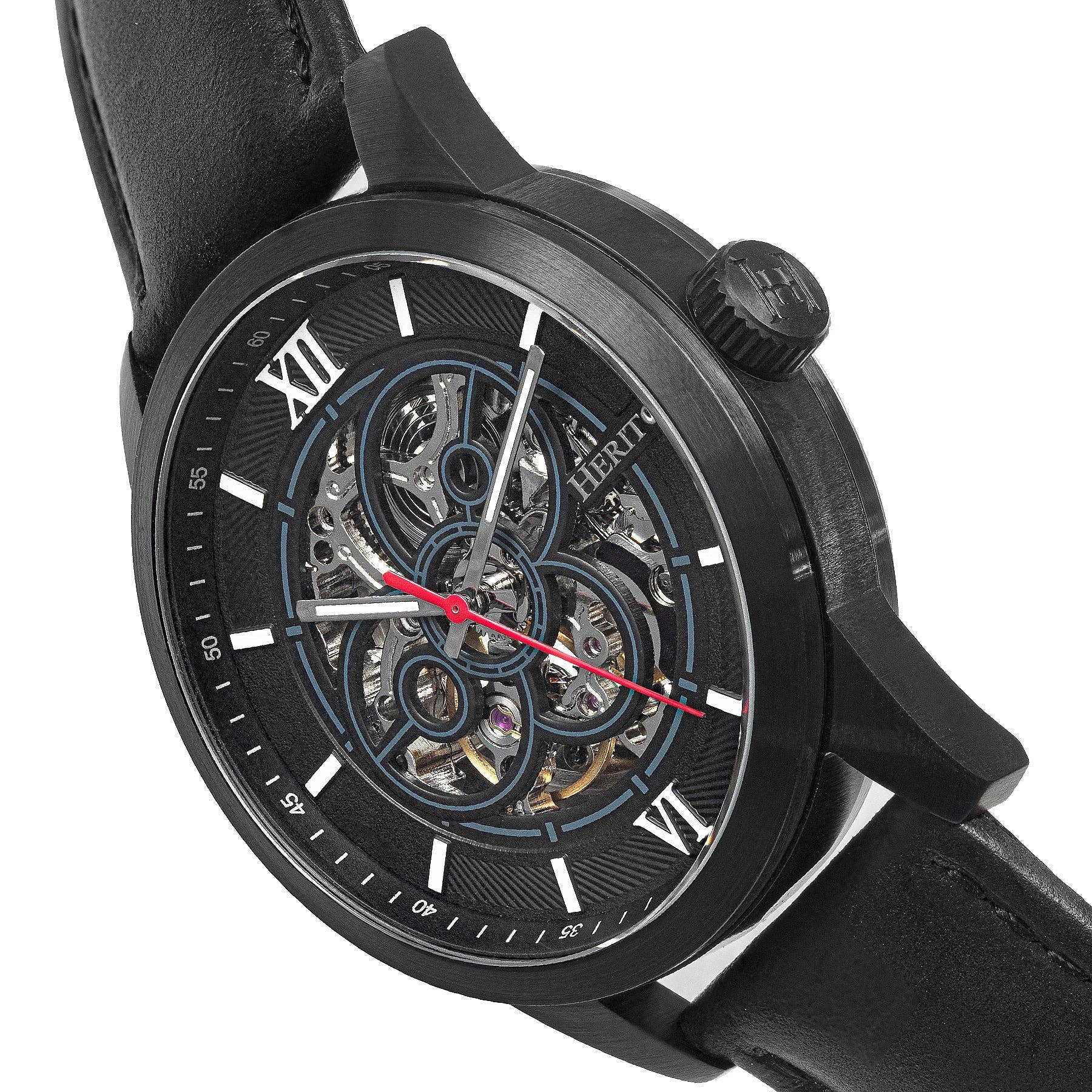 Heritor Automatic - Vente Montre – homme - Montre Heritor Automatic Jonas Skeleton avec bracelet en cuir12
