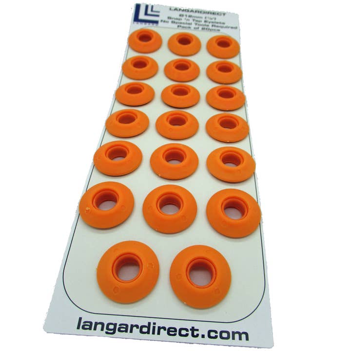 20 Orange Snap n Tap 12mm Eyelets Washer Sealed for wholesale by Langard