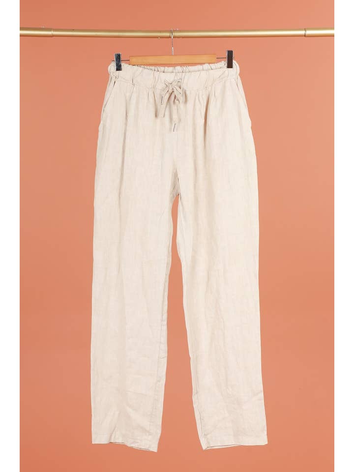 LINEN & COTTON HOUSE - Wholesale Pants - Women's - 12186 PLUS SIZE 100% LINEN