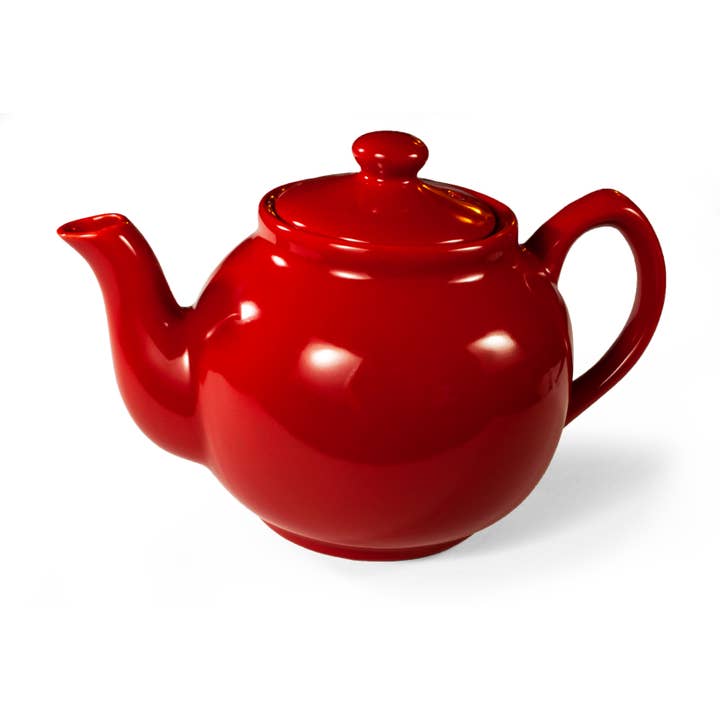 KITCHEN BASICS Teapot 33oz Stoneware Red for wholesale on Faire