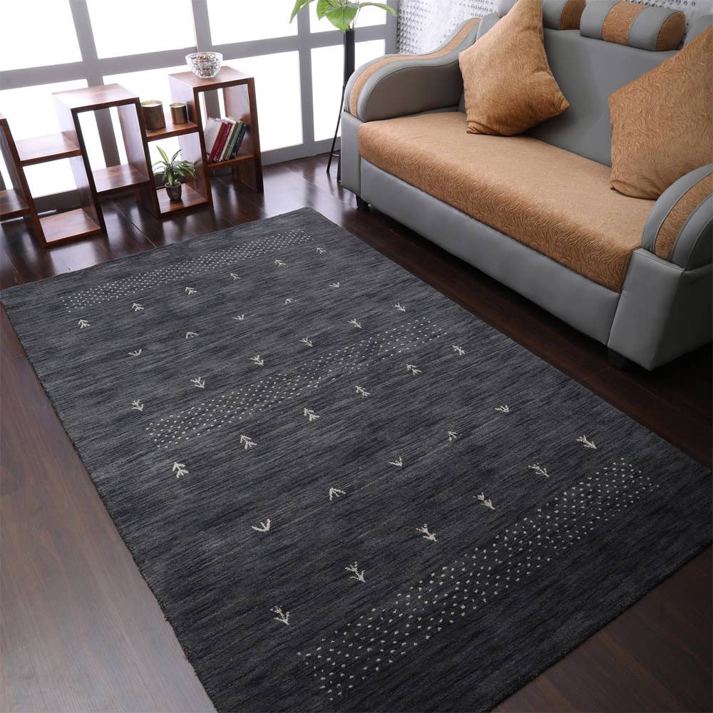 Get My Rugs - Wholesale Area Rug - Hand Knotted Loom Area Rug Charcoal L005150