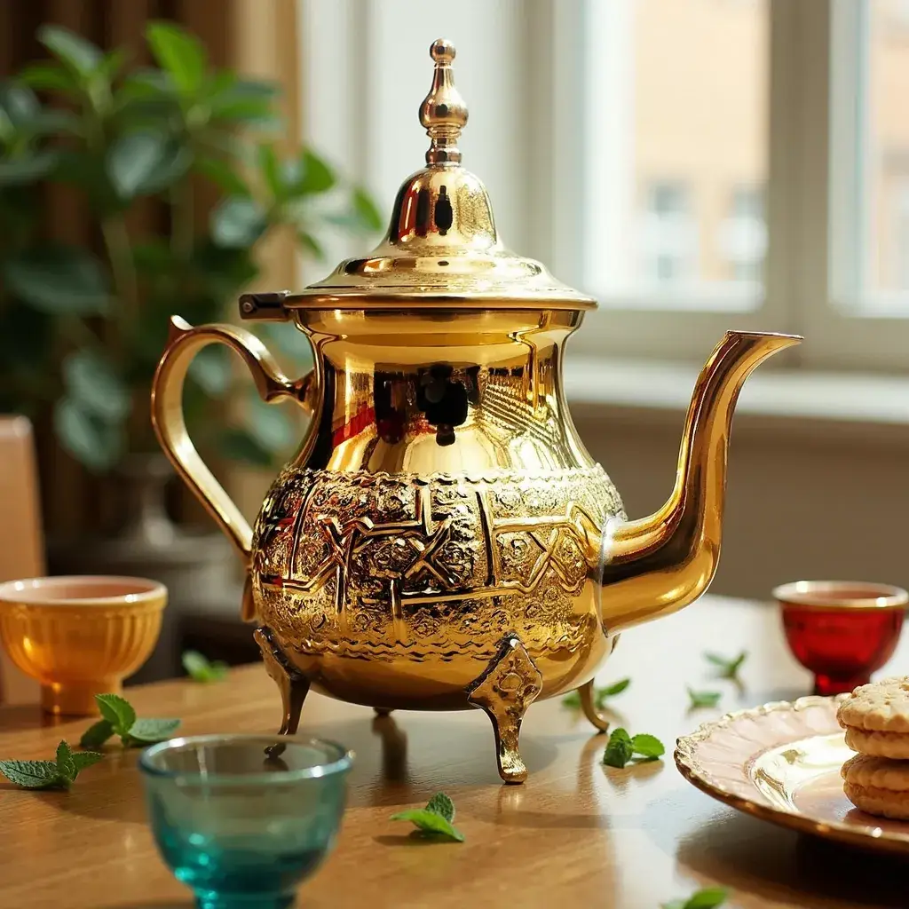 High crafty - Wholesale Tea Set - ✨ Hand-Engraved Brass Tea Set – Traditional Moroccan 9-Piece6