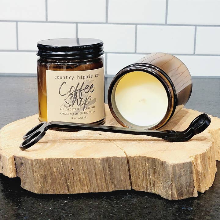 Country Hippie Co. - Wholesale Jar/Filled Candle - Coffee Shop Apothecary-inspired Jar Candle 9 oz.