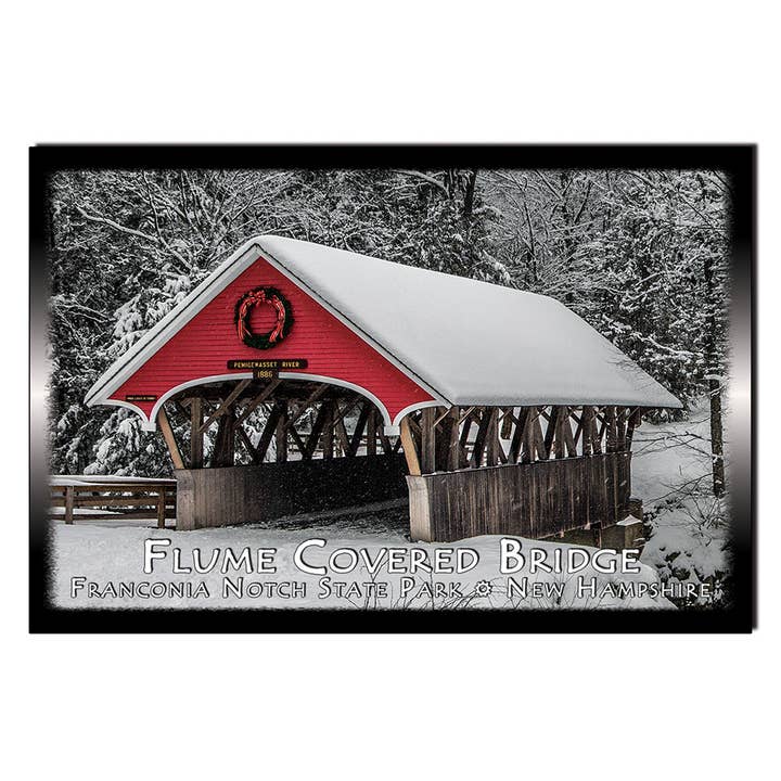 #9061 Flume Covered Bridge Postcard for wholesale by White Mountain Images