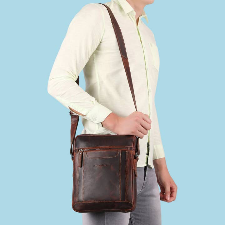 Minori Leather - Wholesale Messenger Bag - Unisex - Tokyo Leather Shoulder Bag – Unisex – Brown7