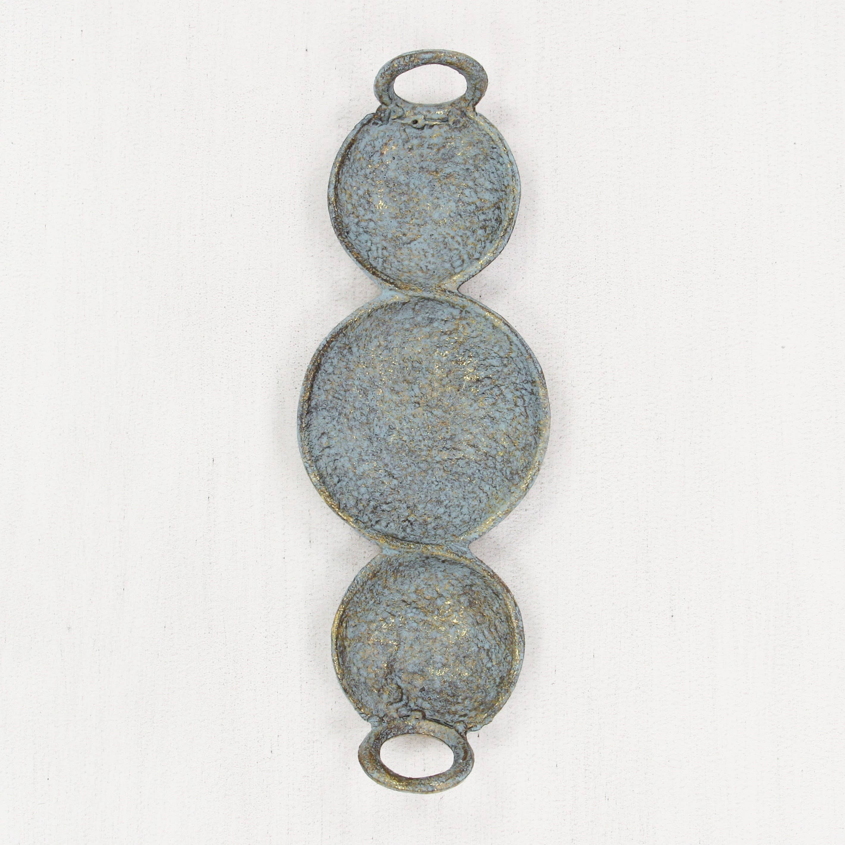 Cheungs Home Decor - Venta al por mayor Bandejas/platos/boles decorativos - Plato Catchall Arlo de hierro fundido cepillado dorado y azul4