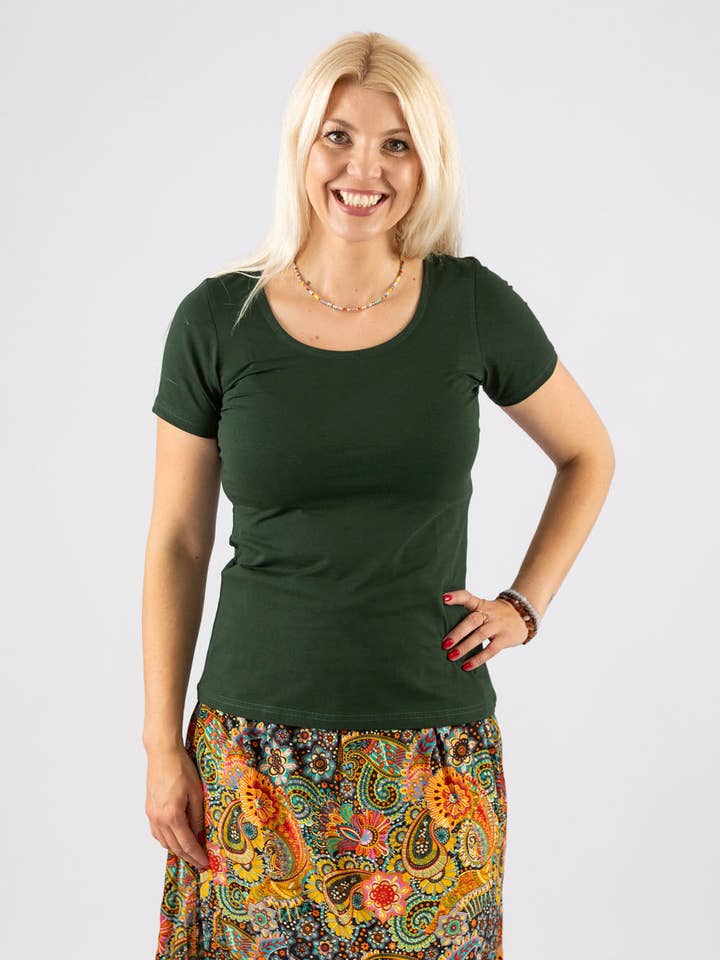 Iris stretchig kortärmad topp för wholesale av Wicked Dragon Clothing