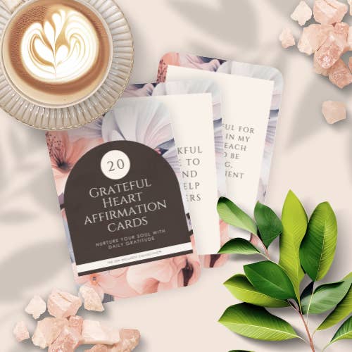 Affirmations Grateful Heart, paquet de 20 pour la vente par The Zen Wellness Collective