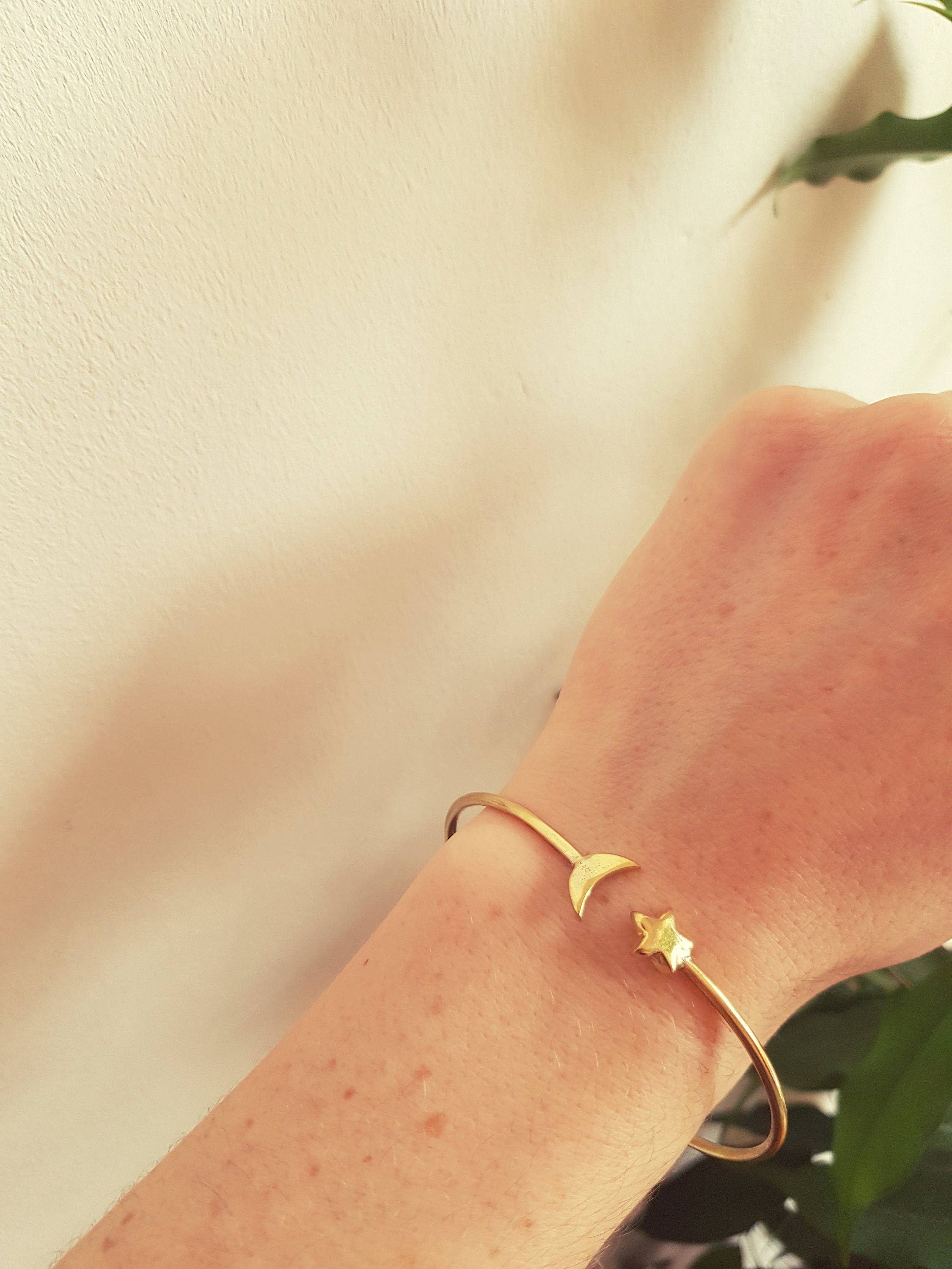 Kaali Boutique - Wholesale Cuff Bracelet - Star & Sun Bracelet / Bangle / Brass / Galaxy / Ethnic / Rustic / Bohemian / Hippie / Gypsy / Psy / Chic / Jewellery / Body / Adjustable4