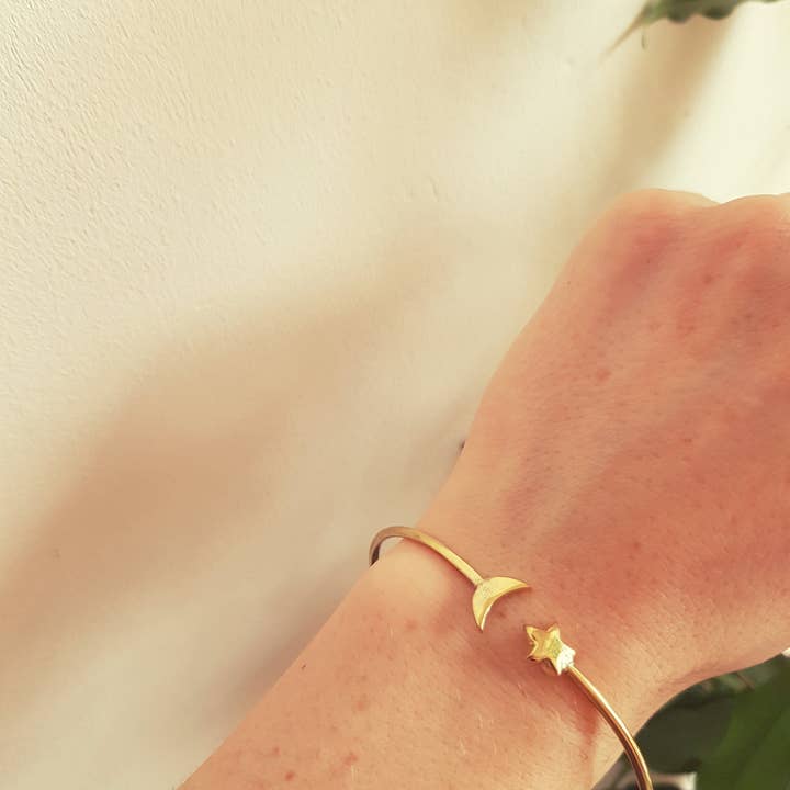 Kaali Boutique - Wholesale Cuff Bracelet - Star & Sun Bracelet / Bangle / Brass / Galaxy / Ethnic / Rustic / Bohemian / Hippie / Gypsy / Psy / Chic / Jewellery / Body / Adjustable4