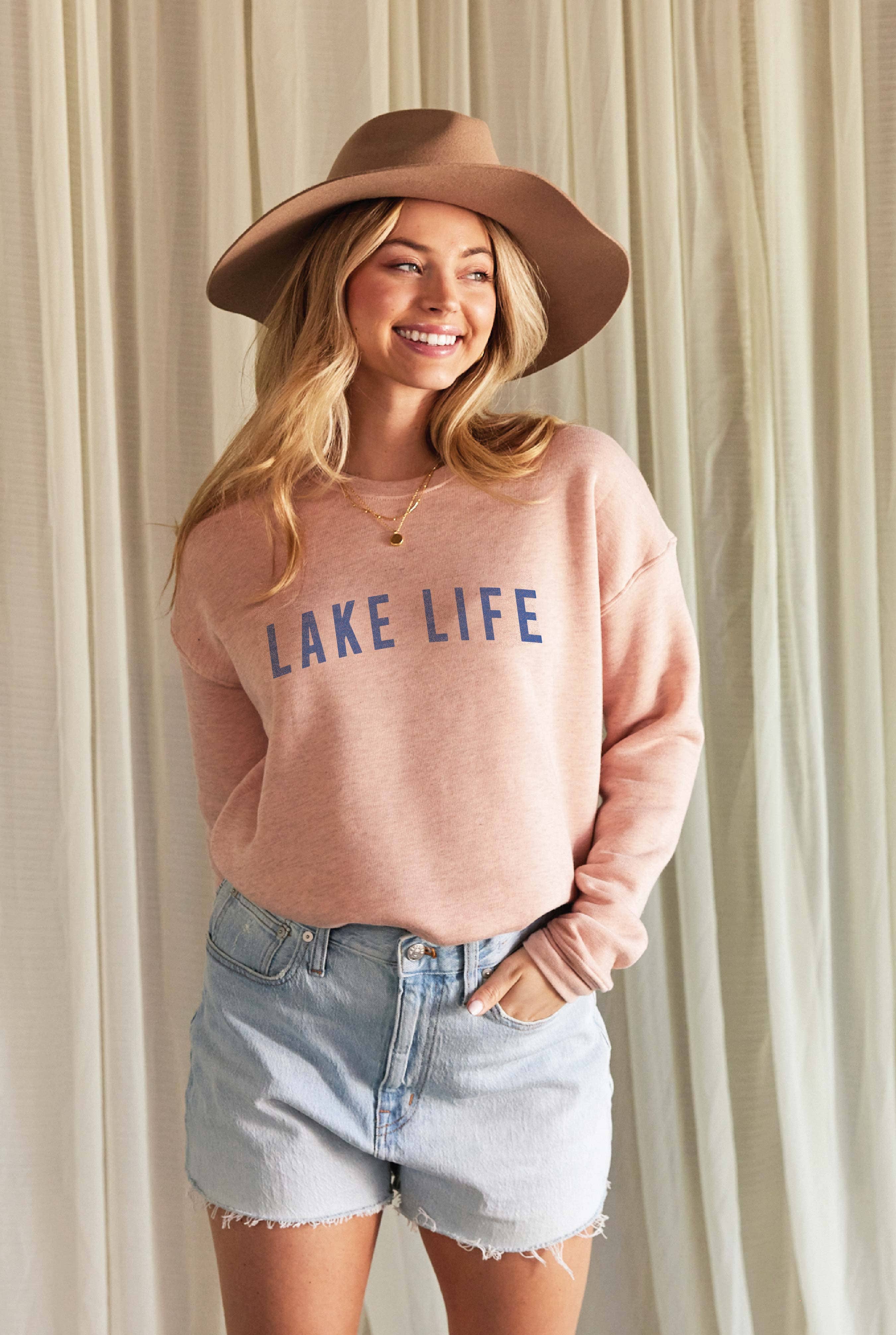 OAT COLLECTIVE - Wholesale Graphic Sweatshirt - Women's - LAKE LIFE Graphic Sweatshirt7