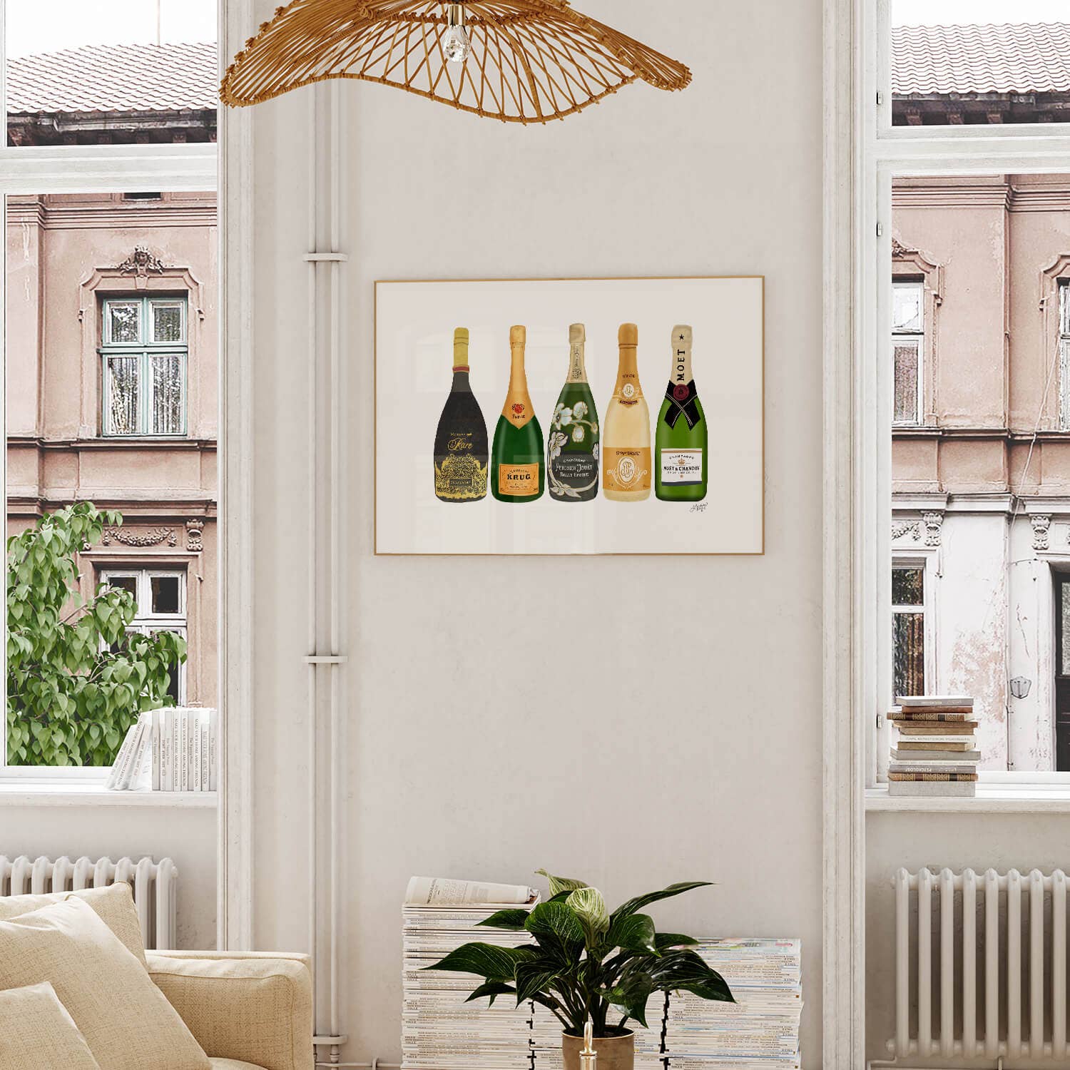 Lindsey Kay Collective - Wholesale Art Print - Champagne Bottles Illustration - Art Print3