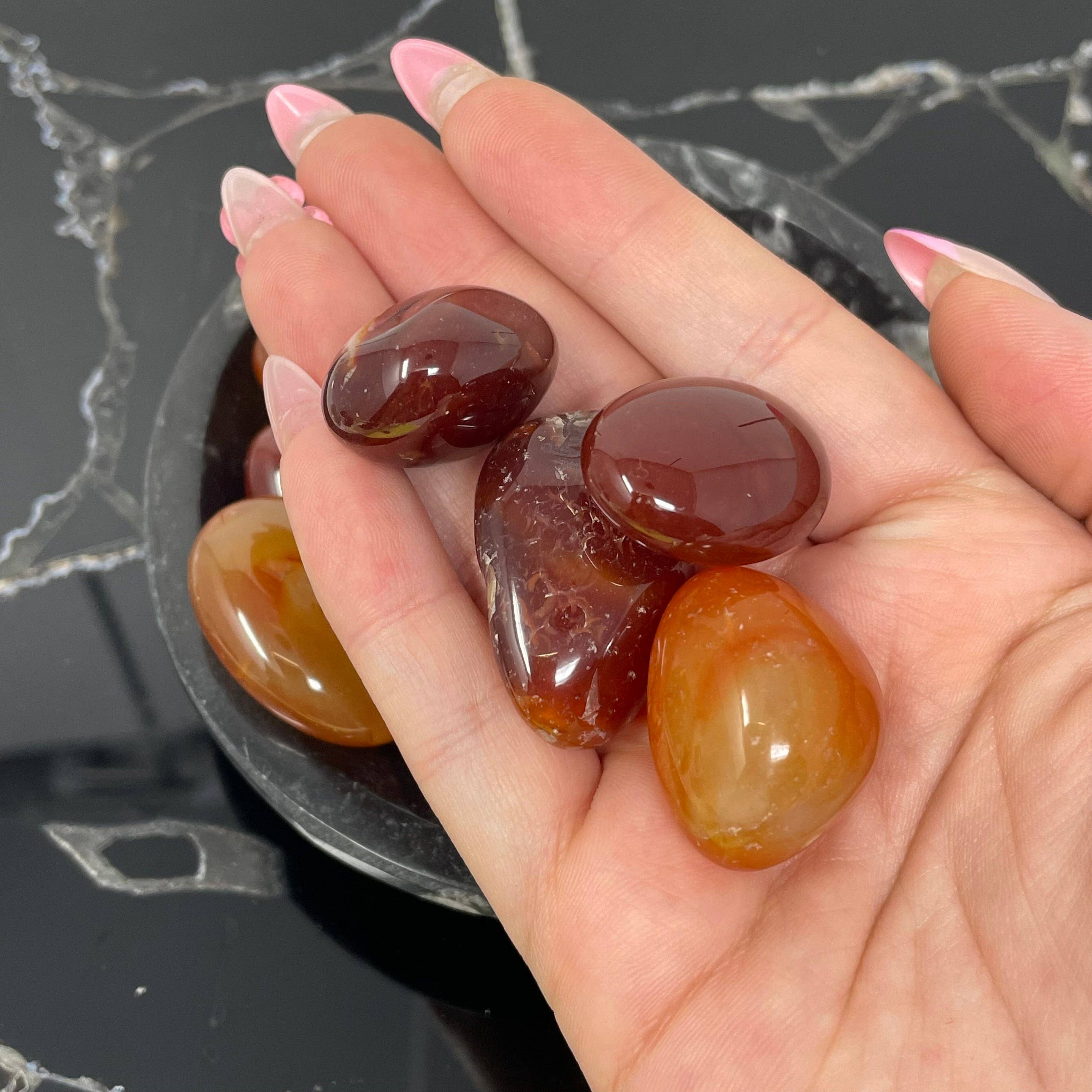 The Crystal Tabby - Wholesale Spiritual Stone/Crystal - Carnelian Tumbles - 1/2lb bag1