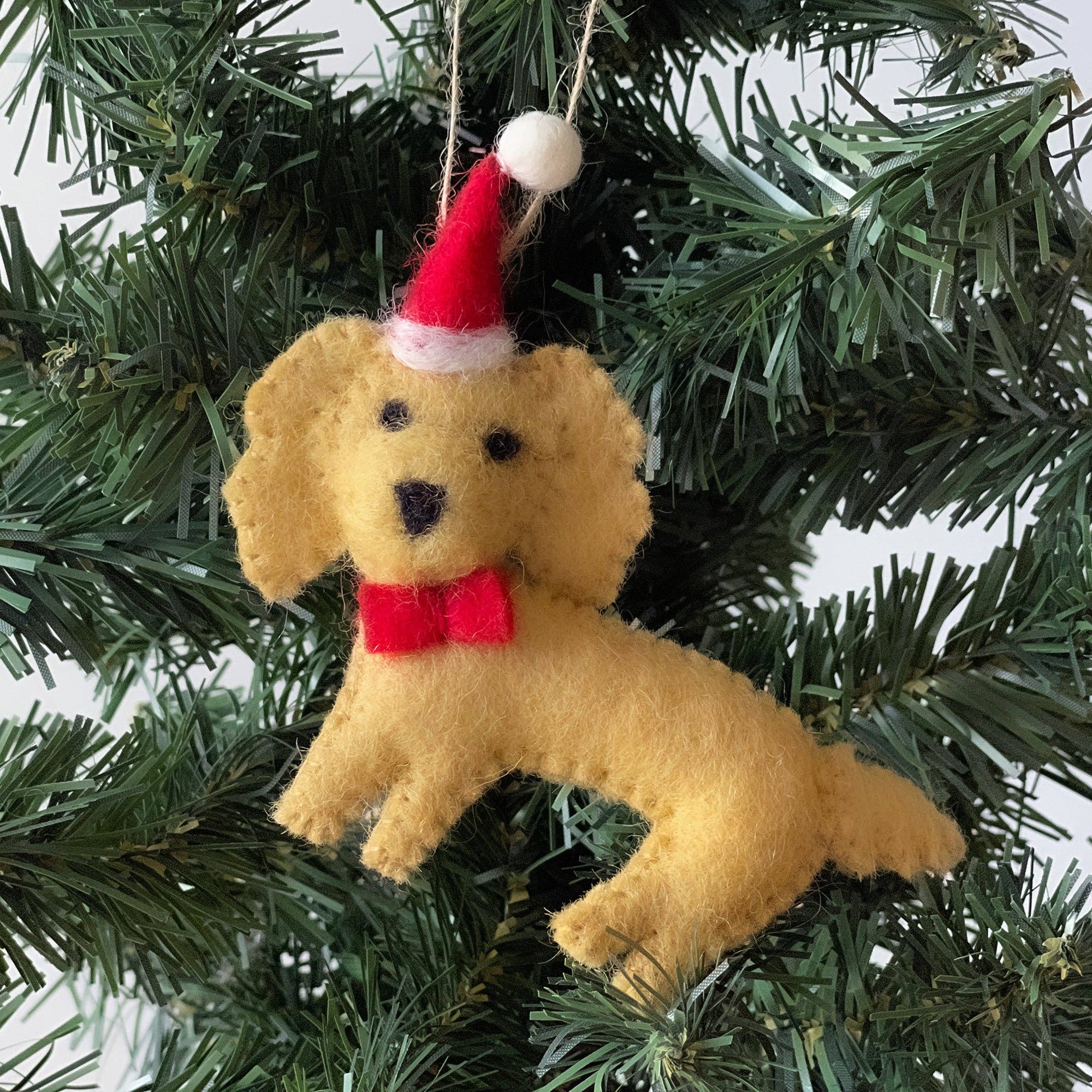 Global Crafts - Wholesale Ornament - Labradoodle Santa Handmade Felt Ornament3