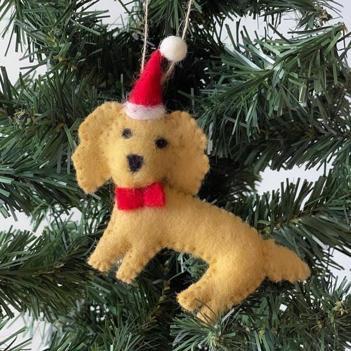 Global Crafts - Wholesale Ornament - Labradoodle Santa Handmade Felt Ornament3