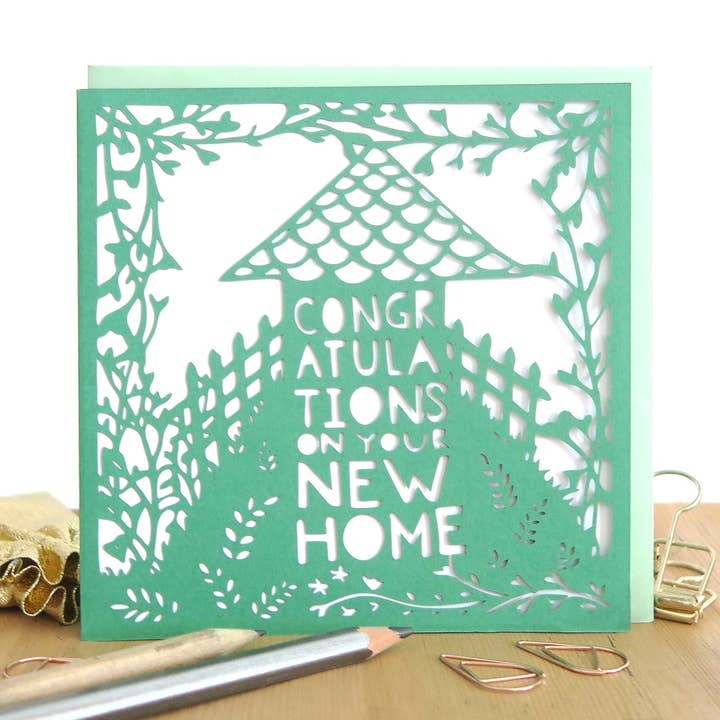 Novo cartão de casa, cartão de inauguração de casa bonito por atacado de Chow's Stories