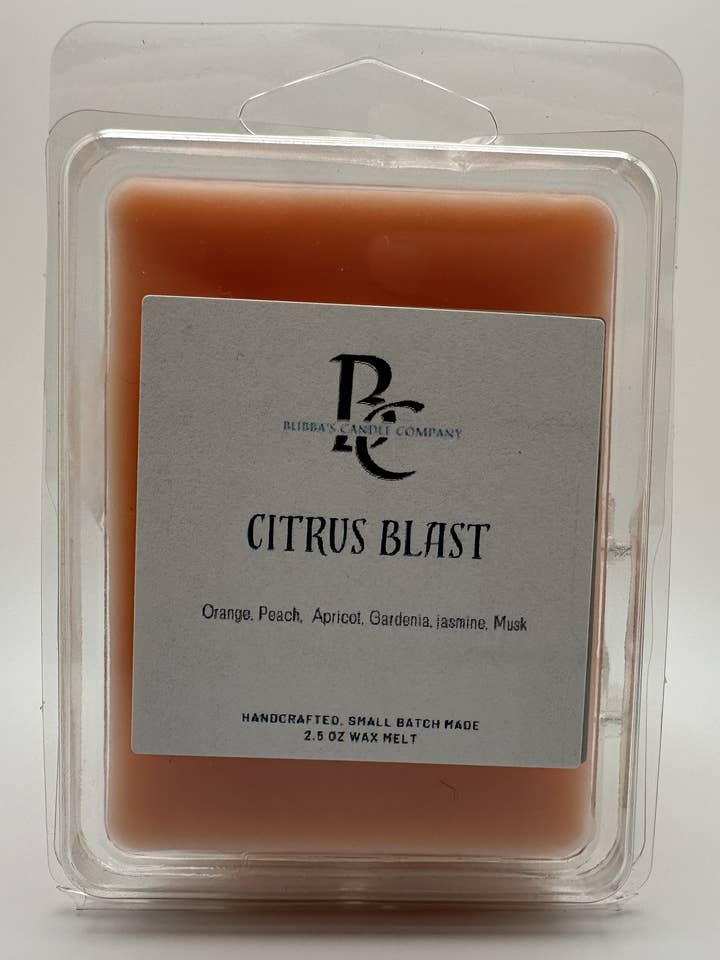 Citrus Blast 2.5oz Handcrafted Wax Melt for wholesale by Bubba's Candle Company