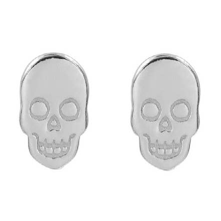 Långa örhängen/ringörhängen dödskalle 8 mm silver för wholesale av Buganto