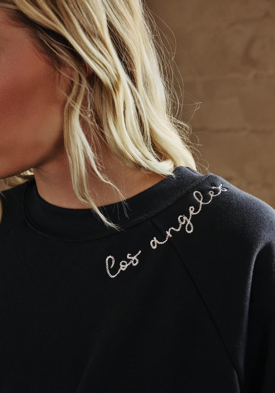 Magill - Wholesale Sweatshirt - Women's - Embroidered Neckline Crewneck Sweatshirt Cropped Womens3