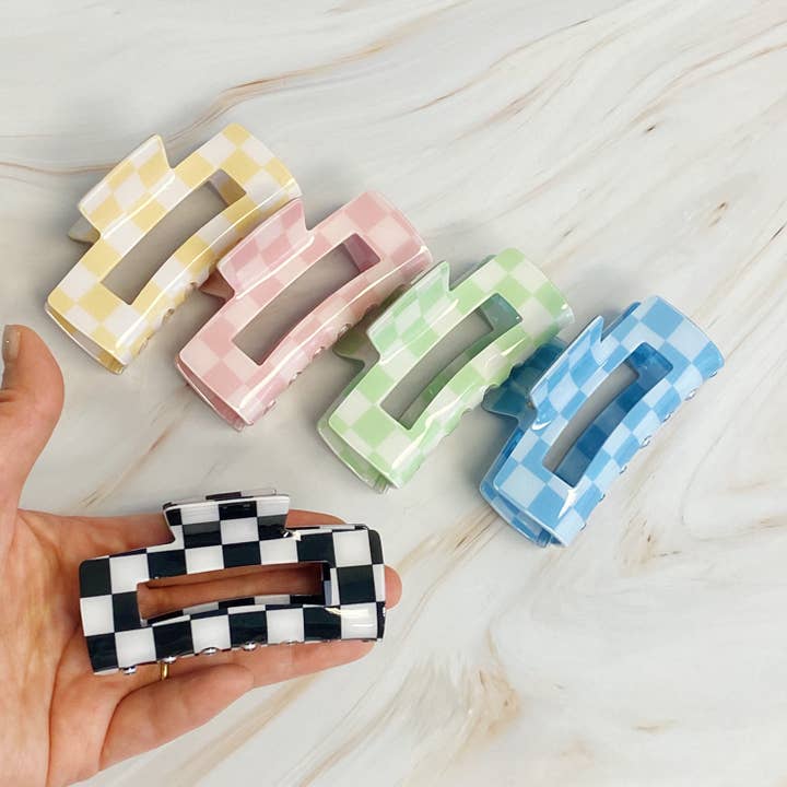 Ellison+Young - Wholesale Hair Clip - Women's - Checker Lovers Hair Claw