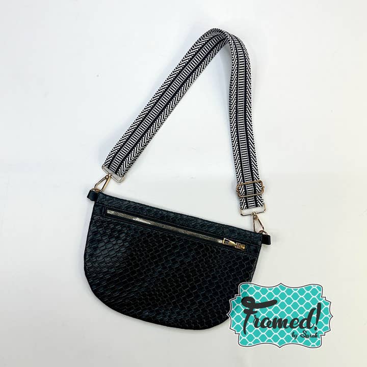 Black Woven Crossbody Purse for wholesale by Framed By Sarah