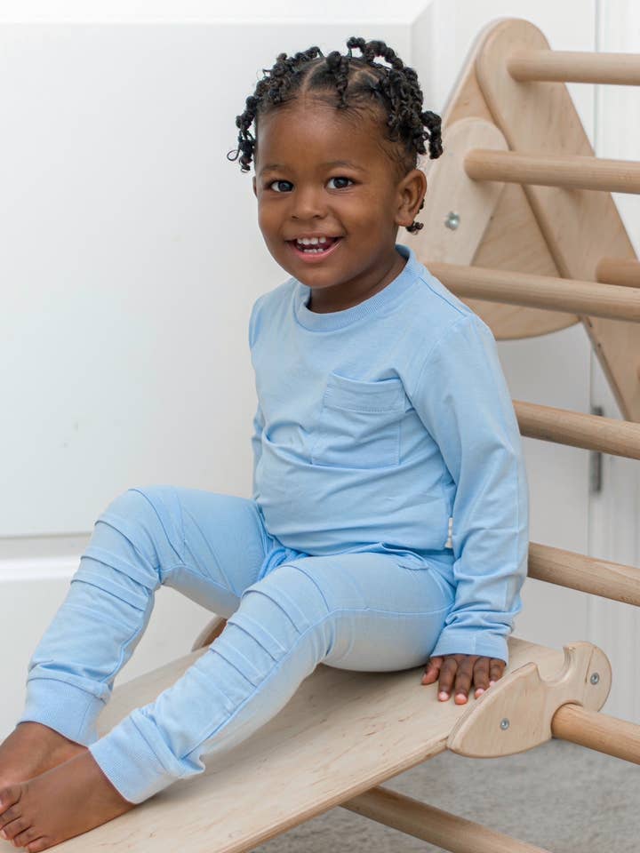 Baby Blue Jogger Set for wholesale by Pipsqueaks Clothing Co
