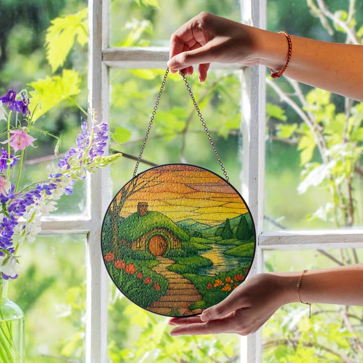 NVC Ecommerce LLC - Wholesale Suncatcher - The Shire Stained Glass Suncatcher, Hobbit House Decor1