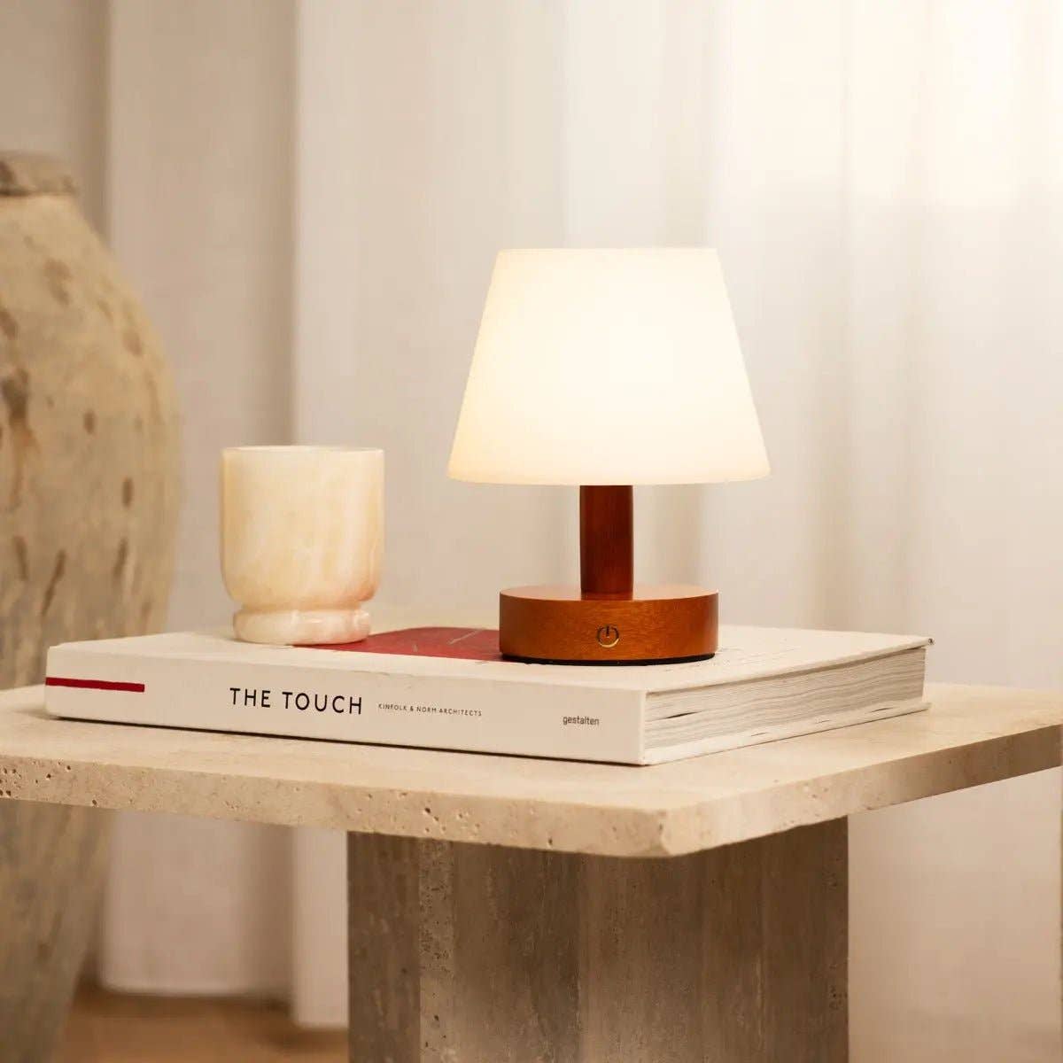 Tavellio - Wholesale Accent/Desk Lamp - Teddy Chestnut Brown Wooden Rechargeable Table Lamp | Dimmable, Cordless & 3 Light Modes7