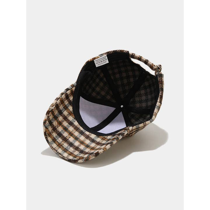 DOUBLJU - Wholesale Baseball Cap - Women's - Vintage Retro Plaid Baseball Cap for Winter
5