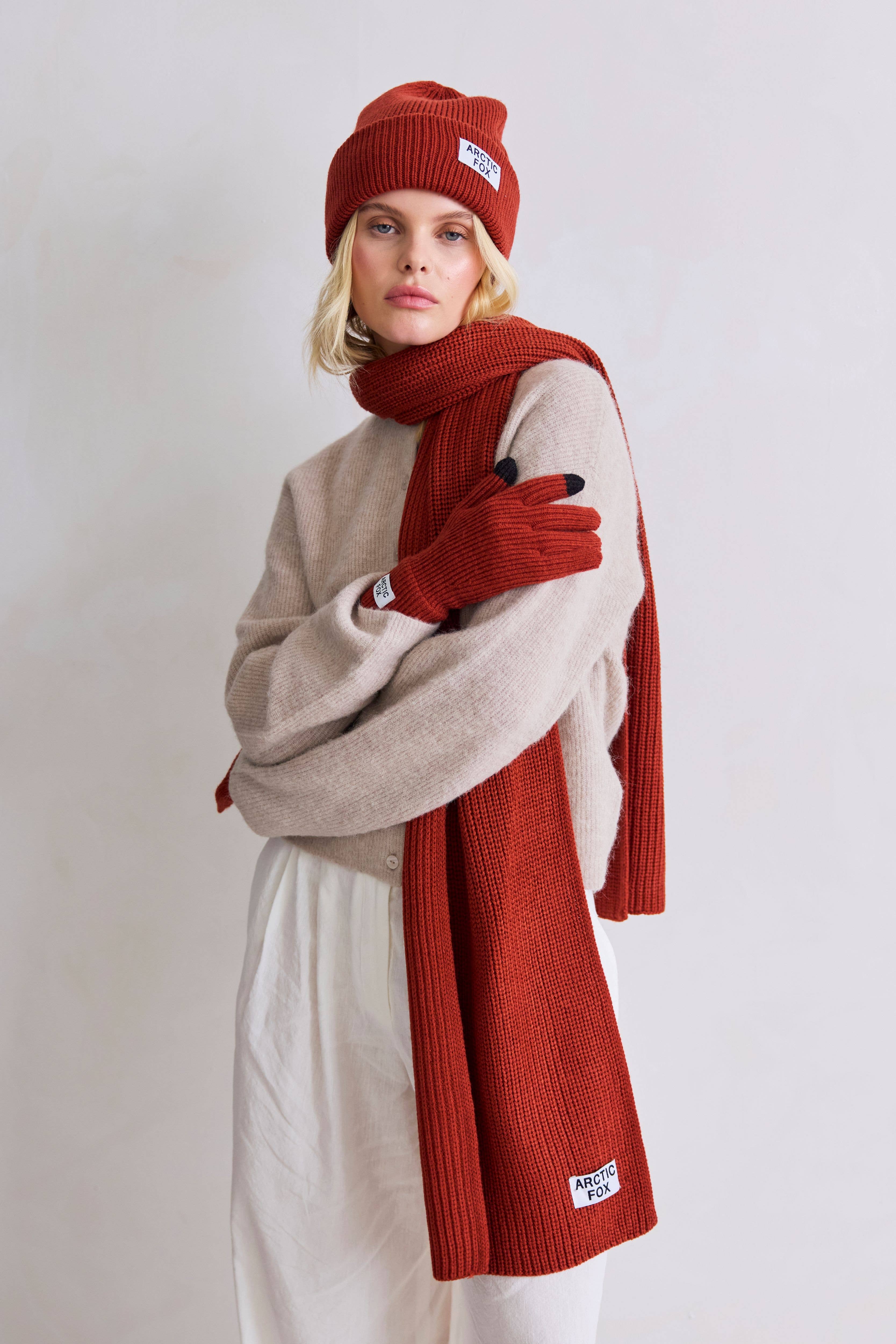 Arctic Fox & Co. - North America - Vente Gants – femme - Gants en Bouteilles Recyclées - Terracotta Profond - FW252