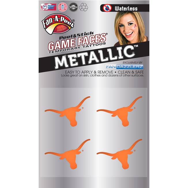 Texas Game Faces® Temporary Tattoos for wholesale by Fanapeel / Gamefaces