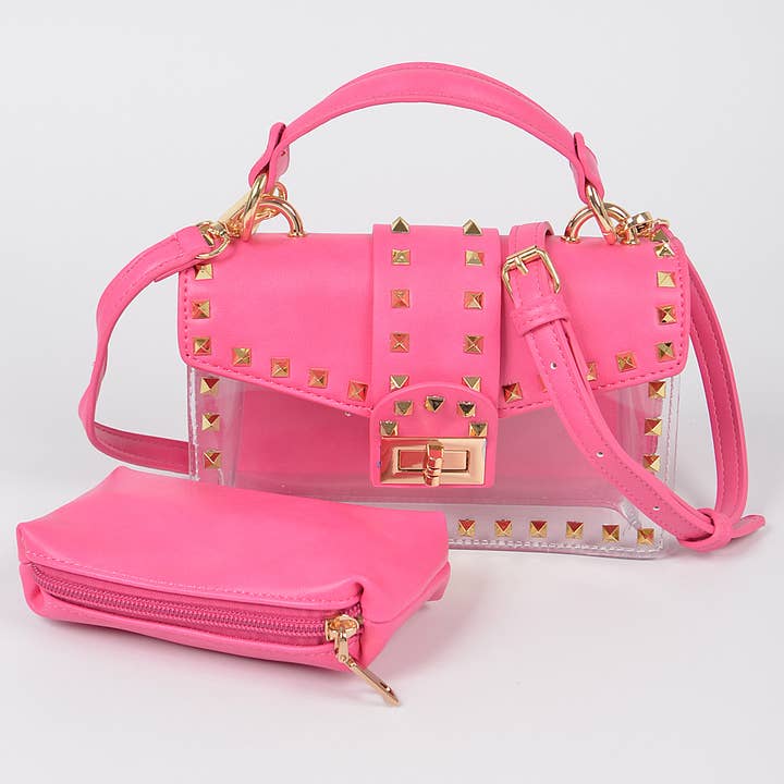 3AM BY H&D ACCESSORIES - Wholesale Clutch bag – women's - Studded See Through Clutch4