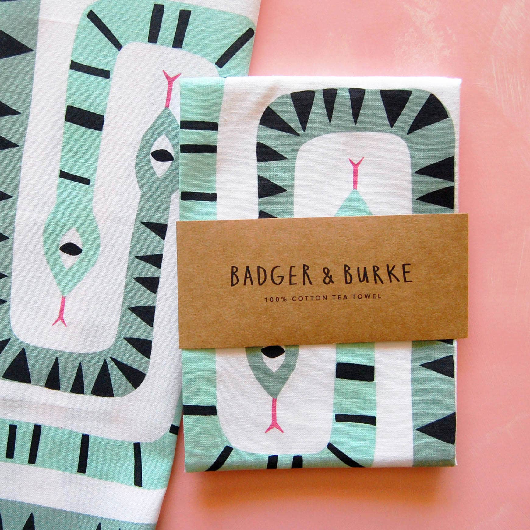 Badger & Burke - Wholesale Tea Towel - Twin Snake Tea Towel2