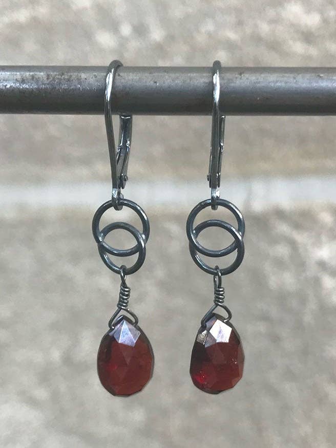 Garnet Kris Earrings for wholesale by Deana Rose Handmade Jewelry