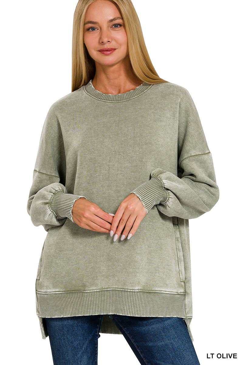 42POPS - Wholesale Sweatshirt - Women's - ',,, Fleece Hi Low Hem Pullover With Pockets18