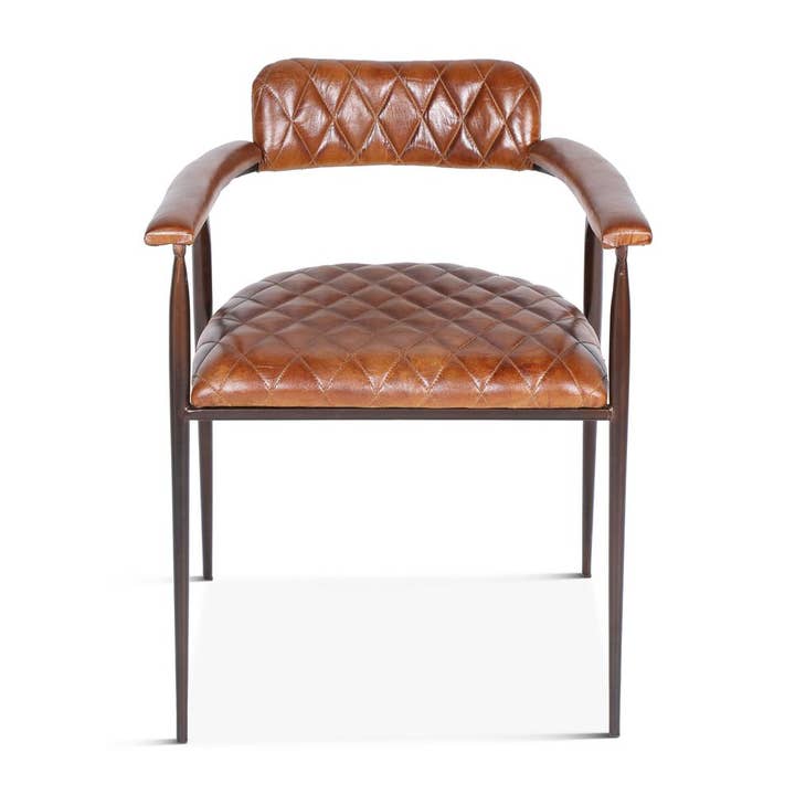 Greenwestons - Wholesale Chair - Mid-Century Vintage Goat Retro Leather Armchair Iron Frame