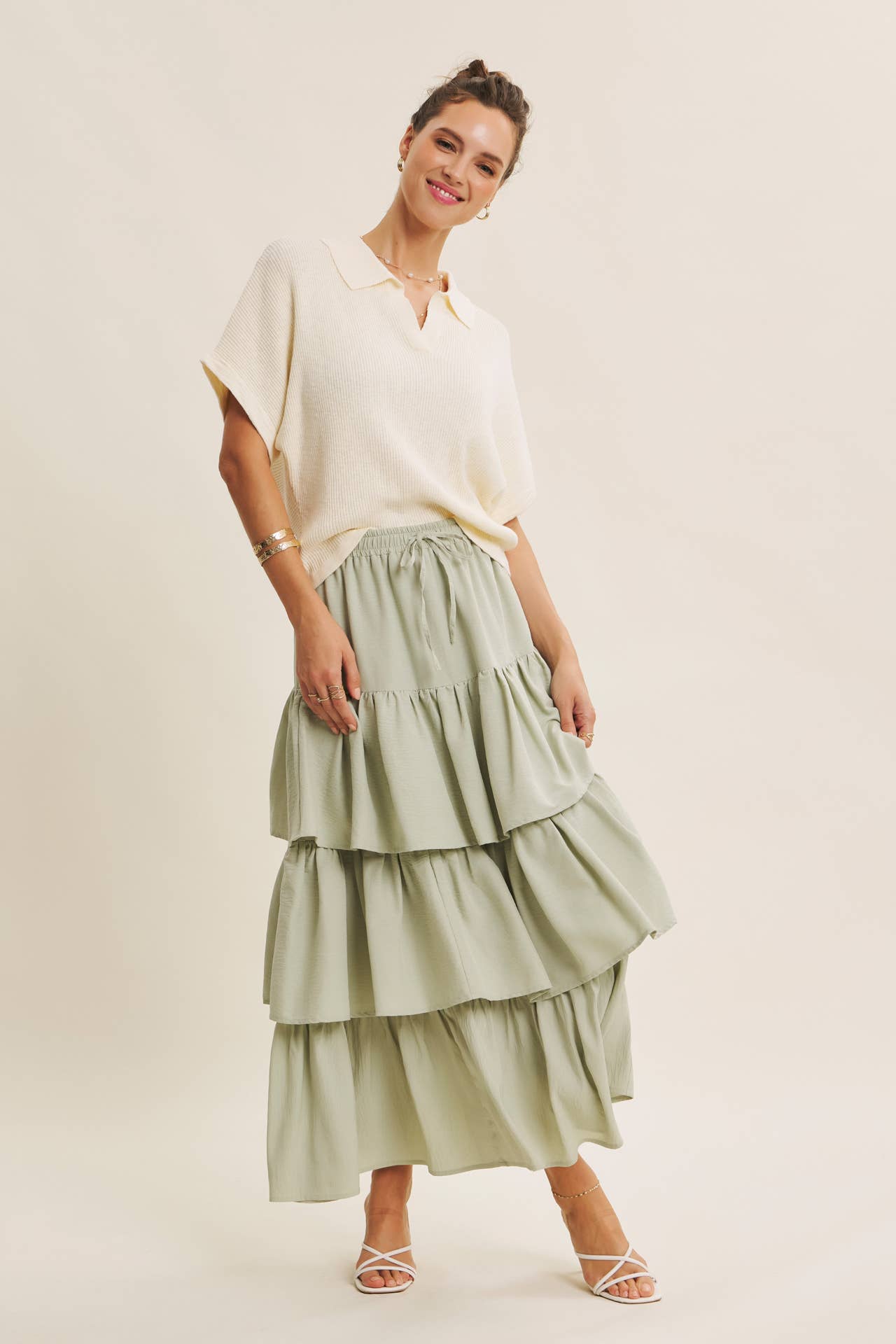 in february - Wholesale Skirt - Women's - AIRY YEAR-ROUND TIERED RUFFLE MAXI SKIRT WITH POCKETS14
