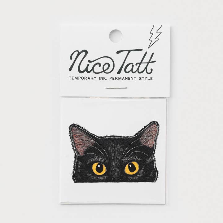 Tinker (el Gato Negro) - Tatuaje Temporal para venta al por mayor de Nice Enough Stickers
