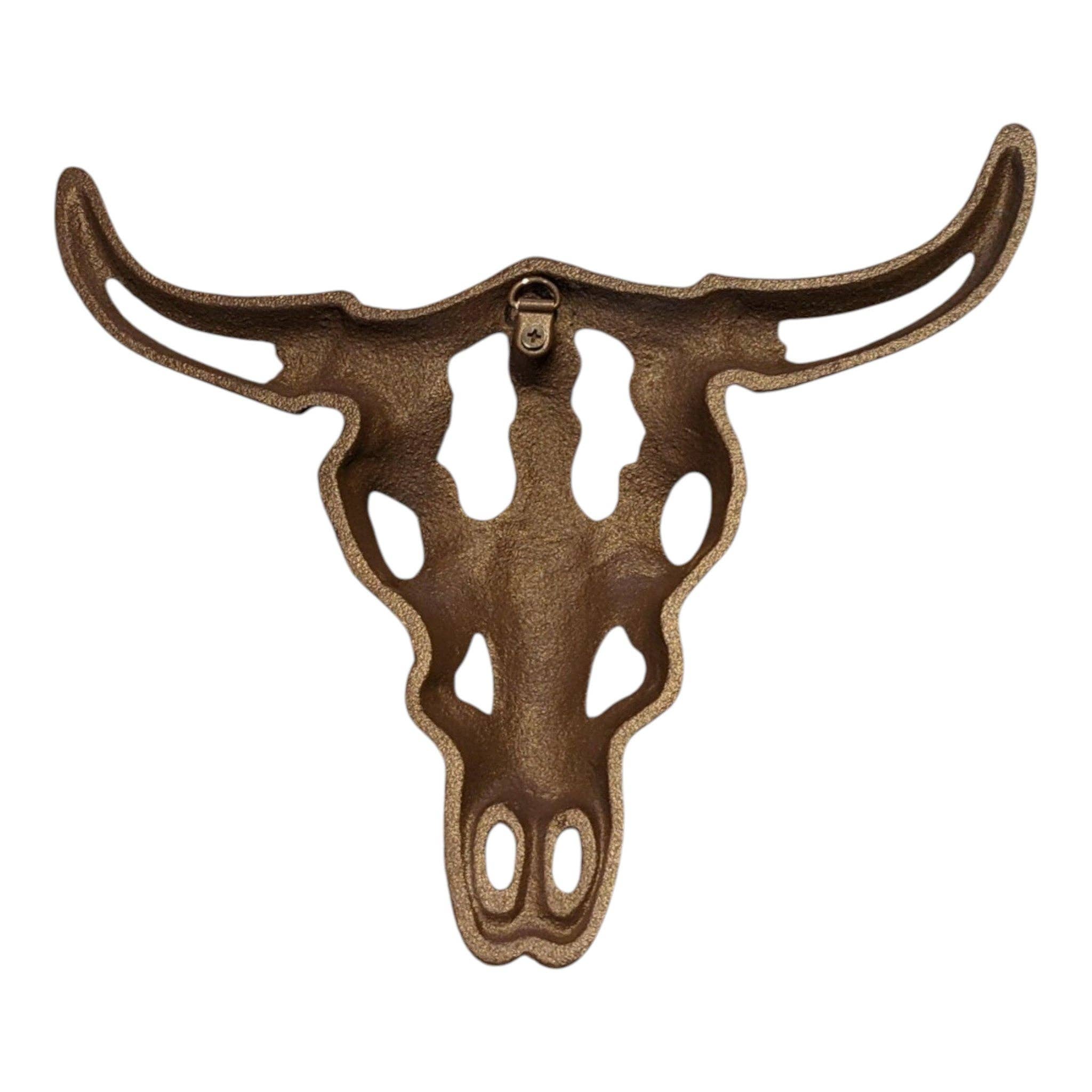 Iron & Blossom - Wholesale Wall Accent - Cast Iron Bull Skull Wall Decor - Western Farmhouse for Home, Cabin, or Ranch2