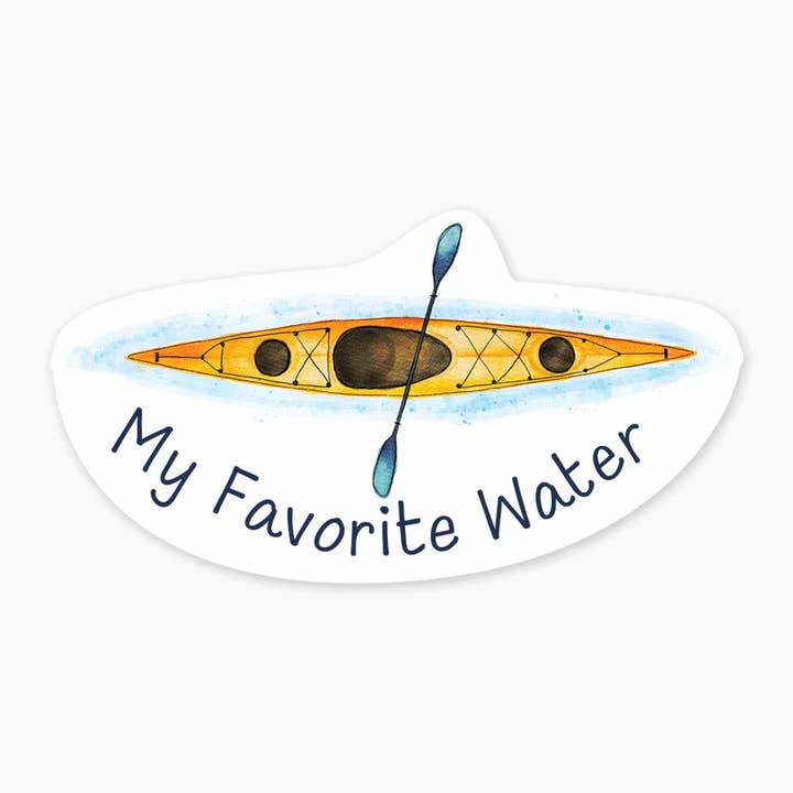 Kayak - 3" Name Drop Sticker for wholesale by Nice Enough Stickers