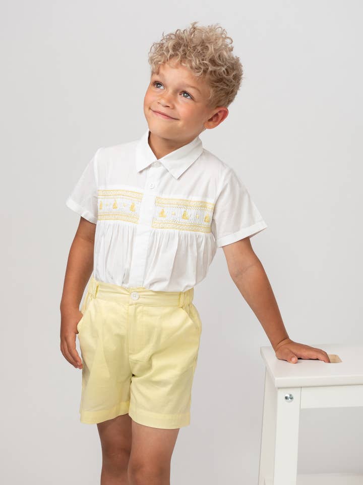 Gerafftes Bootshorts-Set für den Großhandel von Caramelo Kids