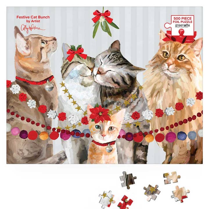 GreenBox Art - Wholesale Puzzle - Adult - Festive Cat Bunch Puzzle