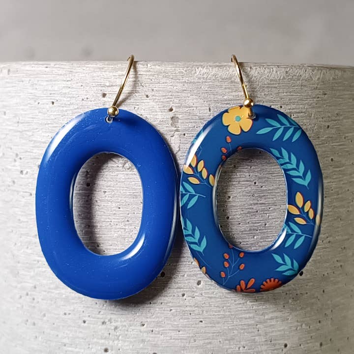 Omkeerbare oorbellen van Montsoreau — m. bloemen 1249 voor wholesale door une Hirondelle sous le Tilleul