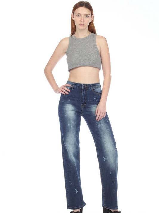 Hoch taillierte, lockere Jeans für den Großhandel von U Jeans