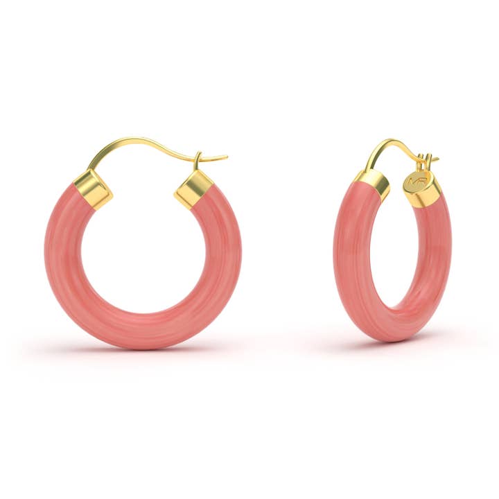 CORAL Hoop Earrings for wholesale by MARCELLO RICCIO